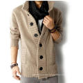 Alta Qualidade Inverno Thick Stand Collar Ment da camisola / Knitting Coat